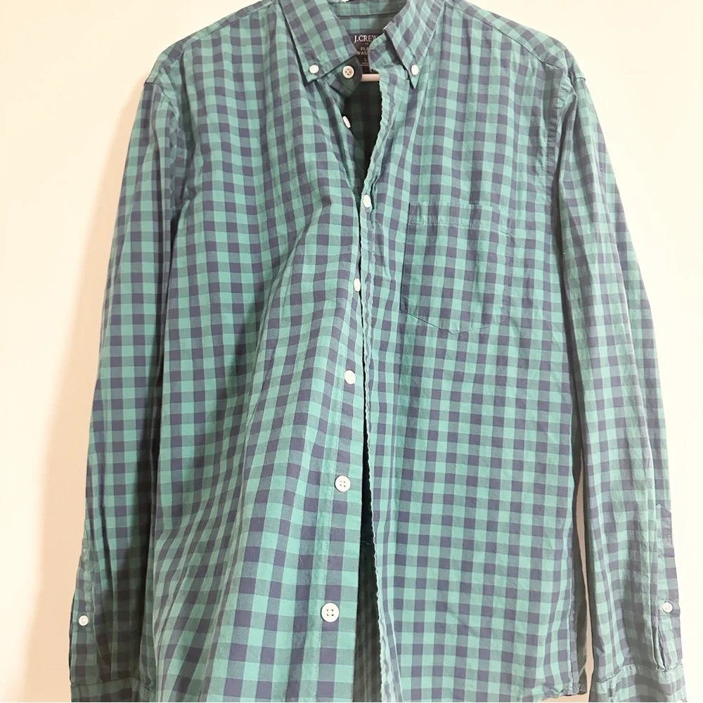 J. Crew Flex Washed Slim Button Down Long Sleeve Casual Shirt Stretch
